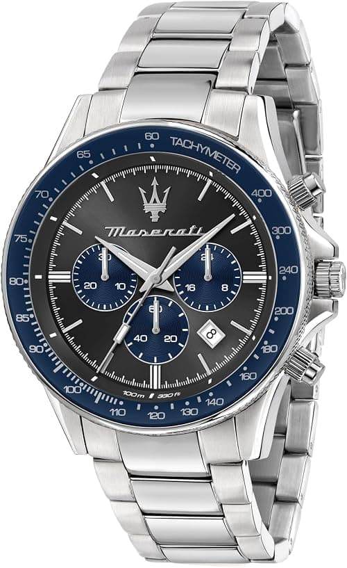 Maserati Sfida Men's Watch Limited Edition Chronograph Analogue - R8873640018, silver, 44mm, Bracelet on Amazon - Best Deal Finder