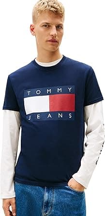 Tommy Jeans mens Short Sleeve Cotton Graphic T-shirts With Big Flag Logo Design Short Sleeve Cotton Graphic T-shirts With Big Flag Logo Design (pack of 1) on Amazon.ae - Price Tracker