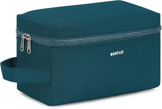ECOHUB Toiletry Bag for Men, Travel Dopp Kit Water Resistant, Wide Open Shaving Bag, Toiletry Organizer for Toiletries Accessories, Separate Dry Wet & Toothbrush Pocket, Bathroom (Blue Green, Medium) on Amazon - Best Deal Finder