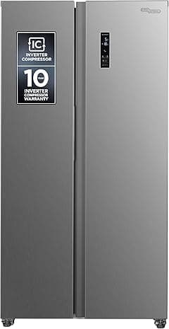 Super General 600 Liters Gross Side-By-Side Refrigerator-Freezer SGR710SBSSE, Inverter Compressor, Digital Control, Tempered Glass Shelves, 91x59x177cm (WxDxH), Inox Finish, 10-Years Inverter Warranty - Amazon.ae Price Tracker