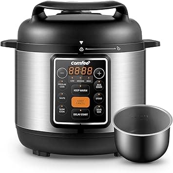COMFEE’ 7-in-1 Small Electric Pressure Cooker, Slow Cooker, Steamer, Sauté, Sous Vide, Warmer, Multi Cooker with Natural Ceramic Coated Non-Stick Pot, 3 Quarts on Amazon.ae - Price Tracker