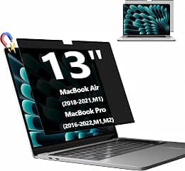 Magnetic Privacy Screen Protector for Macbook Pro 13 inch (2016-2022, M1, M2) / MacBook Air 13 inch (2018-2021, M1), Removable Privacy Filter for Laptops and Anti-Glare Blue Light Screen Protector - Amazon.ae Price Tracker
