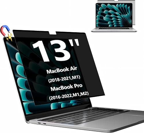 Magnetic Privacy Screen Protector for Macbook Pro 13 inch (2016-2022, M1, M2) / MacBook Air 13 inch (2018-2021, M1), Removable Privacy Filter for Laptops and Anti-Glare Blue Light Screen Protector on Amazon.ae - Price Tracker