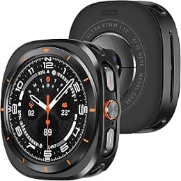 Amizee 2-in-1 Protective Case Compatible with Samsung Galaxy Watch Ultra (2025/2024) 47 mm Case, Ultra Thin Metal Frame, Anti-Scratch Protective Case for Galaxy Watch 7/8 Ultra, Black/Orange - Best Deal Finder