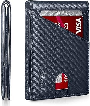 Zitahli Wallet for Men Slim 11 Credit Card Holder RFID Blocking Small Men's Wallet Bifold Minimalist Front Pocket With Mens Gifts Box, carbon blue, Casual on Amazon.ae - Price Tracker