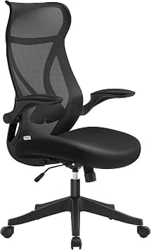 SONGMICS OBN088B01 Office Desk Chair, Ergonomic Backrest, Height Adjustable, Folding Armrests, Swivel Chair with Headrest, Maximum Load 150 kg, Ink Black on Amazon.ae - Price Tracker