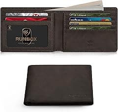 RUNBOX Wallet for Men Slim Credit Card Holder Leather RFID Blocking Small Thin Men's Wallet Bifold Minimalist Front Pocket Large Capacity Gift Box - Amazon.ae Price Tracker