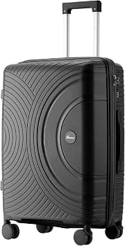 Senator Unisex Hard Case Luggage Lightweight PP Fashion Trolley Luggage with 360° Degree 4 Twin Wheel and Safe Zippers KH1010 (Checked Luggage 24-Inch, Black) on Amazon - Best Deal Finder