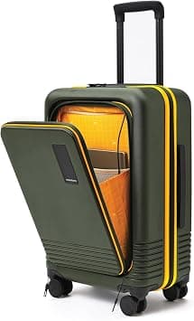 MOKOBARA The Cabin Pro Luggage 58cms Cabin Size German Makrolon Poly-Carbonate Hard Sided 8 Hinomoto Wheels Suitcase Trolley (Seaweed Green - Green) (Forest Sunray) - Best Deal Finder
