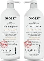 Glossy Professional Shampoo & Conditioner, Natural, Sulphate Free, Deep Cleaning & Hydrating Treatment, After Straightening, Unisex For Daily Use 1000 ML Set of 2 Pce (Keratin Shampoo & Conditioner) - Best Deal Finder