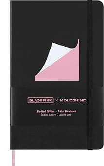 Moleskine x BLACKPINK Limited Edition Notebook, Hard Cover, Large (5" x 8.25") Ruled/Lined, Black, 240 Pages - Best Deal Finder