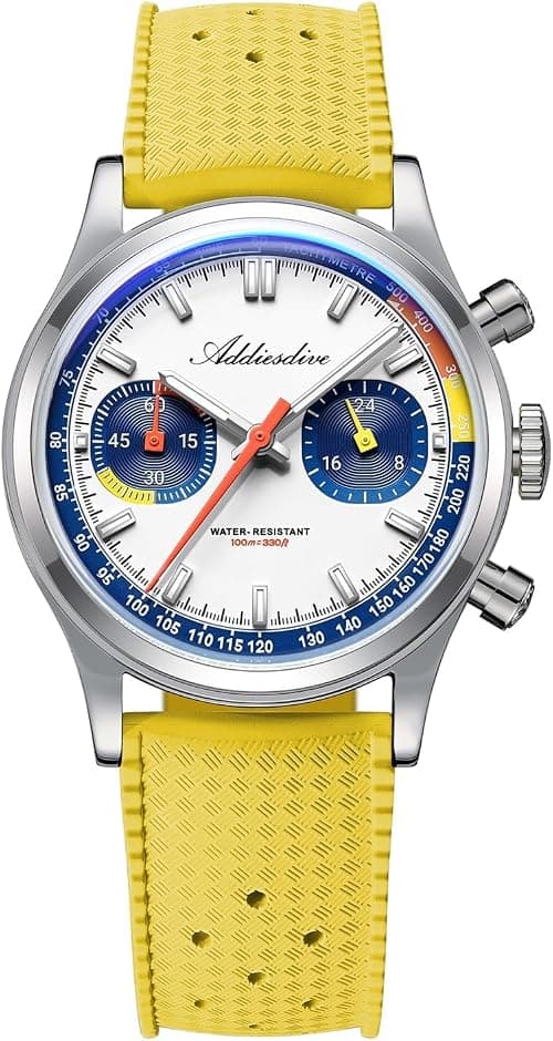 ADDIESDIVE Men’s 38mm Quartz Chronograph Watch, 100M Water-Resistant, BGW9 Luminous, 316L Stainless Steel, Nylon Strap, FKM, Rubber on Amazon.ae - Price Tracker