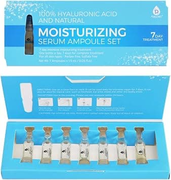 PURSONIC 100% Hyaluronic Acid And Natural Moisturizing Serum Ampoule Set,Anti Aging Anti Wrinkle, 7 Day Treatment For All Skin Types - Best Deal Finder
