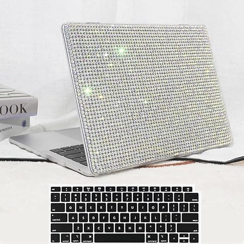 Compatible with MacBook Pro 13 Inch Case 2022-2016, A2338 M1 M2/A2289/A2251/A2159/A1989/A1706 with Touch Bar & Touch ID, Glittery Rhinestone Hard Plastic Case with Keyboard Cover, Diamond on Amazon.ae - Price Tracker