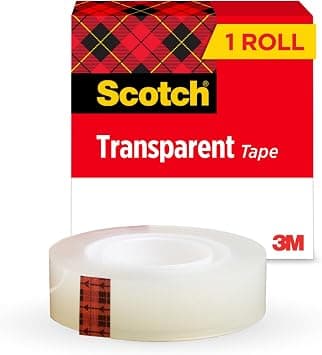 Scotch Transparent Glossy Tape, 3/4" X 1296", 1" Core, Clear, 600341296, 3/4 X 1296 Inches - Best Deal Finder