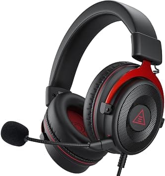 EKSA E900 Wired Stereo Gaming Headset-Over Ear Headphones with Noise Canceling Mic, Detachable Headset Compatible with PS4, PS5, PC, Mac, Laptop (Red) - Amazon.ae Price Tracker