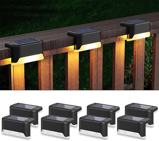 Solar Step Deck Fence Lights (8 Pack), Solar Step Lights Outdoor Waterproof Led Solar Fence Lamp for Patio, Stairs, Garden Pathway, Step and Fences (8) on Amazon.ae - Price Tracker