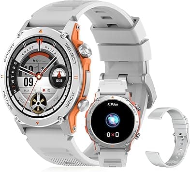 PEJE ZW13-AMD Smartwatch - 1.43" AMOLED,Smart Watches for Men,Muslim Prayer Alerts,SpO2/Heart Rate/Sleep Monitor,120+ Sports Modes,IP68 Waterproof,Bluetooth Calls + Extra Strap, iOS/Android.(Silver) on Amazon.ae - Price Tracker