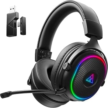 EKSA 2.4GHz Wireless Gaming Headset for PS5,PS4,PC,Switch,Mobile,Mac, Bluetooth 5.3 Gaming Headphones with Detachable Microphone, RGB, 30ms Latency, 50H Battery, Stereo Sound Headset for Xbox | Bluetooth Gaming Headphones with Microphone, RGB, 30ms Latency, 50H Battery, USB&Type-C Ultra, PC Gaming Headset for Computer - متتبع أسعار Amazon.sa
