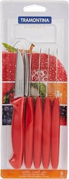 Tramontina Diamant 6 Pieces Paring Knife Set with Stainless Steel Blade and Red Polypropylene Handle on Amazon.ae - Price Tracker