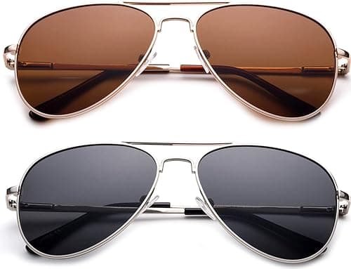 Polarized Kids Teens Juniors Aviator Polarized Sunglasses Stainless Steel Frame Spring Hinge UV Protection on Amazon.ae - Price Tracker