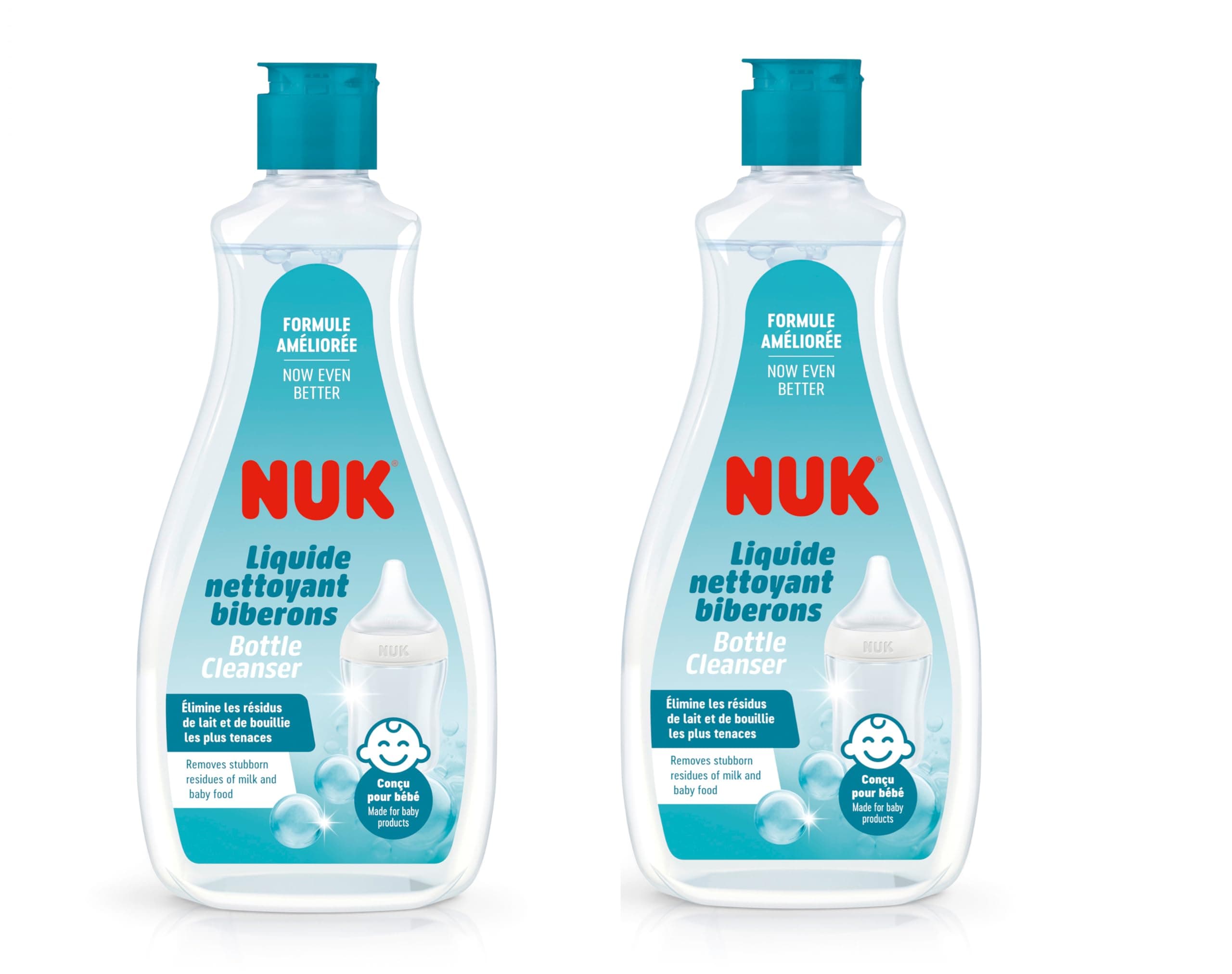 NUK Baby Bottle Cleanser | Ideal for Cleaning Baby Bottles, Teats & Accessories | Fragrance Free | pH Neutral | 100% Recycled Bottle Pack | 2 x 500 ML on Amazon.ae - Price Tracker