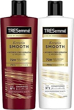 TRESEmmé Shampoo Smooth & Keratin, enjoy up to 72 hours of frizz control, 400ml + TRESEmmé Conditioner Smooth & Keratin, 400ml on Amazon.ae - Price Tracker
