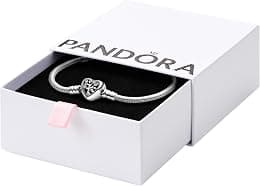 PANDORA Pandora Moments Family Tree Heart Clasp Snake Chain Bracelet, Clear CZ 925 Sterling Silver Charm Bracelet - متتبع أسعار Amazon.sa