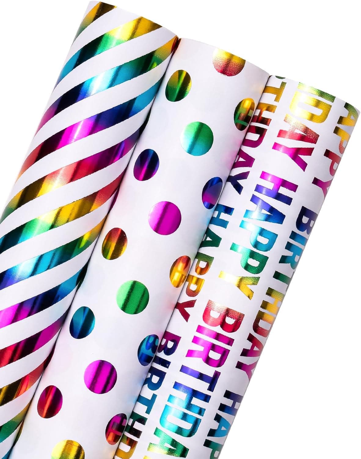 Premify Rainbow Gift Wrapping Paper Rolls, 9 Meter Gift Wrapping Paper Roll, 3 Different Style Multicolor Sheets (43cm X 3m) Gift Wrap for Birthday, Holiday, Wedding, ورق تغليف هدايا on Amazon.ae - Price Tracker