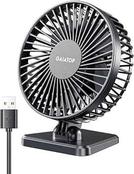 Gaiatop USB Desk Fan, Small But Powerful, Personal Portable Quiet 3 Speeds, Adjustment Mini Table Desktop for Better Cooling Home Office Car Indoor Outdoor Black on Amazon.ae - Price Tracker