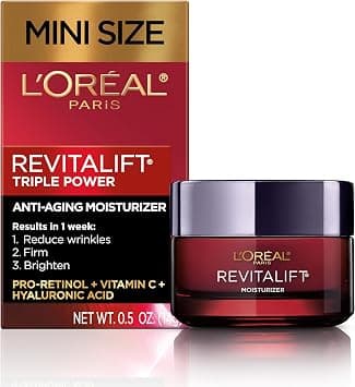 L’Oréal Paris L'Oreal Revitalift Triple Power Anti-Aging Face Moisturizer, Pro Retinol, Hyaluronic Acid & Vitamin C, Reduce Wrinkles .5 Oz على Amazon.ae - متتبع الأسعار