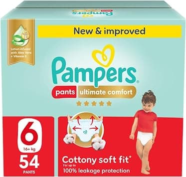 Pampers Ultimate Comfort, Size 6, 16+ kg, Giant Box, 54 Diaper Pants - متتبع أسعار Amazon.sa