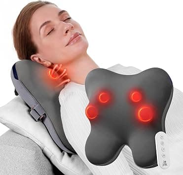 BOB AND BRAD Back Massager with Heat and Remote, EZBack Plus Neck Massager for Deep Tissue, Electric Shiatsu 3D Kneading Massage Pillow with 3 Level for Neck, Back, Shoulders, Ideal Gifts على Amazon.ae - متتبع الأسعار