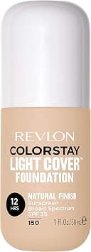 Revlon ColorStay Light Cover Liquid Foundation, Hydrating Longwear Weightless Makeup with SPF 35, Light-Medium Coverage for Blemish, Dark Spots & Uneven Skin Texture, 150 Buff, 1 fl. oz. - Best Deal Finder