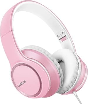 LORELEI X8 Over-Ear Wired Headphones with Microphone with 1.45m-Tangle-Free Nylon Line&3.5mm Plug,Lightweight Foldable & Portable Headphones for Smartphone,Tablet,Computer,Mp3/4(Pearl Pink) on Amazon.ae - Price Tracker