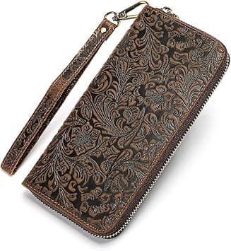 NIUCUNZH Genuine Leather Cool Long Wallets for Men Personalized Zip Around Wallet Checkbook Cash Credit Card Holder Wallet, 1267-coffee, Large, Vintage on Amazon.ae - Price Tracker