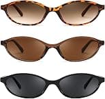 FEISEDY Retro Oval Cat Eye Sunglasses for Women 90s Narrow Lightweight Shades Y2k Trendy Sun Glasses B0257 - Best Deal Finder