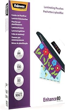 Fellowes A4 Laminating Pouch 80 Micron Matt (Pack of 100) - Amazon.ae Price Tracker