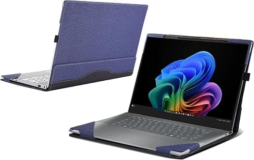 Laptop case for HP OmniBook X Flip 14-FKxxxx/14-FMxxxx 14''[not Compatible with Any Other Model] ，PU Leather Inside Pocket Cove (Dark Blue) على Amazon.ae - متتبع الأسعار
