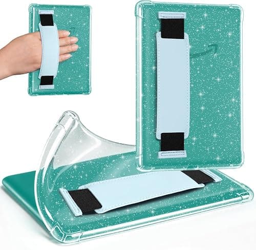 iDLEHANDS Clear Glitter Case for 7" Tablet Case - Ultra Slim Soft TPU Transparent Cover & Lightweight with Hand-Strap, Blue على Amazon.ae - متتبع الأسعار