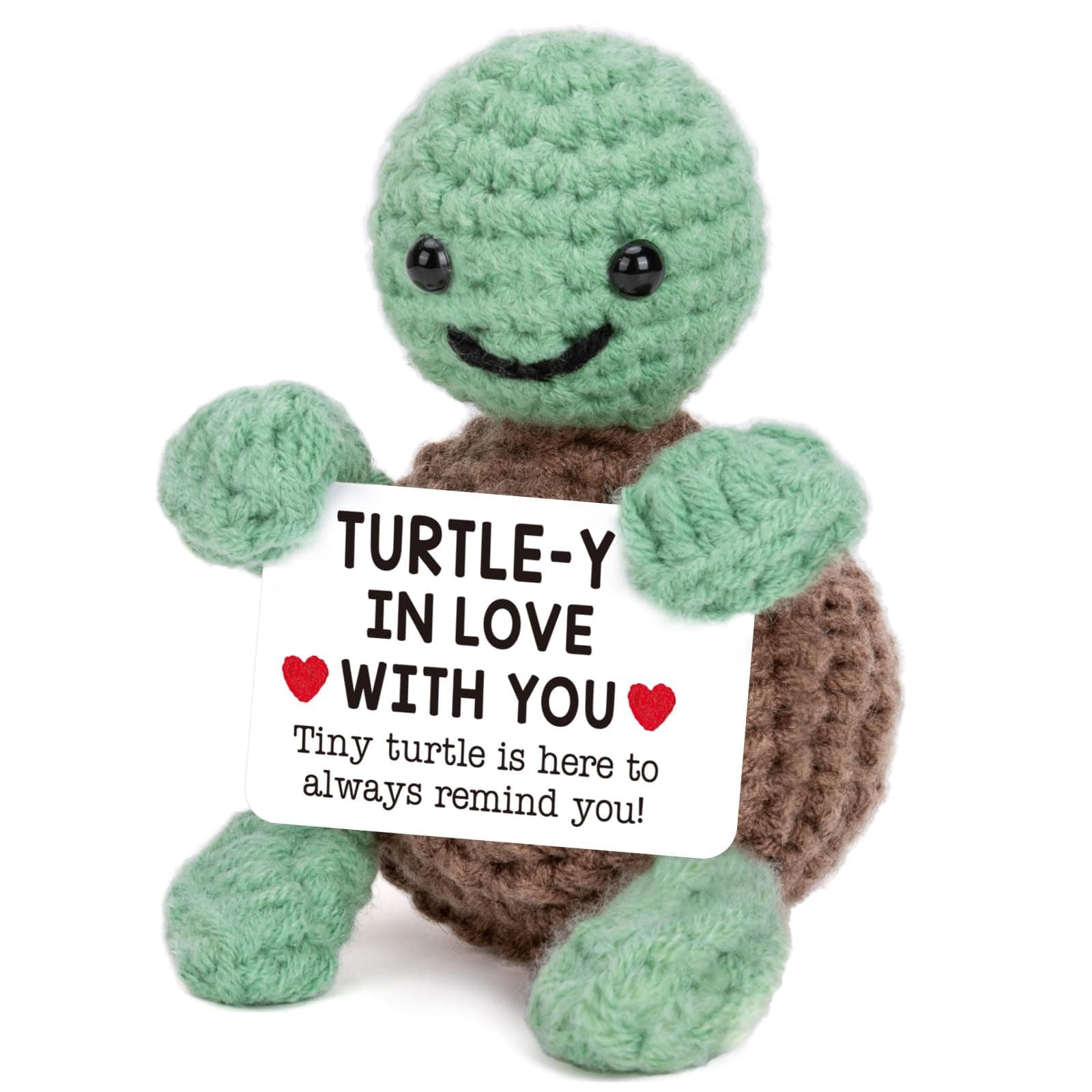Mini Funny Positive Turtle Gifts, Small Handmade Crochet Animals Cute Stuff, Inspirational Gifts for Women Men Birthday Presents, Emotional Motivational Turtle Decor on Amazon.ae - Price Tracker