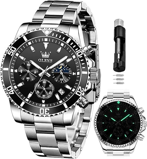 OLEVS Mens Watches Minimalist Ultra Thin Fashion Casual Analog Quartz Date Watch Waterproof Slim Simple Big Face Dress Wrist Watch with Retro Leather Band for Men on Amazon.ae - Price Tracker