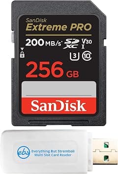 بطاقة ذاكرة اكستريم برو SDXC سعة 256GB من سانديسك تعمل مع كاميرا باناسونيك لوميكس DC-G9 II غير عاكسة (SDSDXXD-256G-GN4IN) حزمة U3 C10 V30 مع قارئ بطاقات ايفري ثينج بت سترومبولي MicroSD وبطاقة SD - دليلك لأفضل العروض