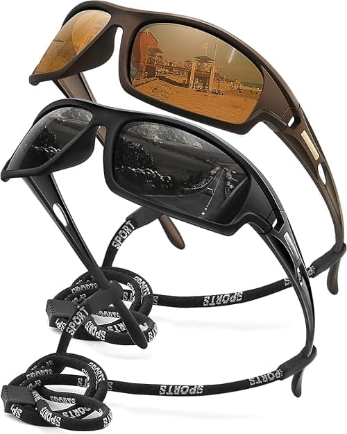 Polarized Sports Sunglasses for Men 100% UV Protection Wrap Around Unbreakable Sun Glasses for Fishing Driving on Amazon.ae - Price Tracker