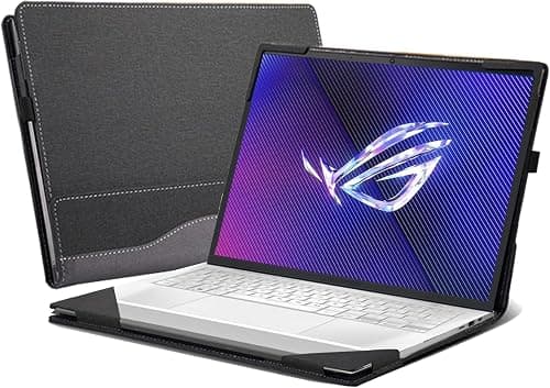 Gruattreay Laptop Case Compatible with ASUS ROG Zephyrus G14 (2025-2024) All-Inclusive Drop-Proof Case 14" PU Leather Inner Pocket Cover Notebook Sleeve (Black Gray) on Amazon.ae - Price Tracker