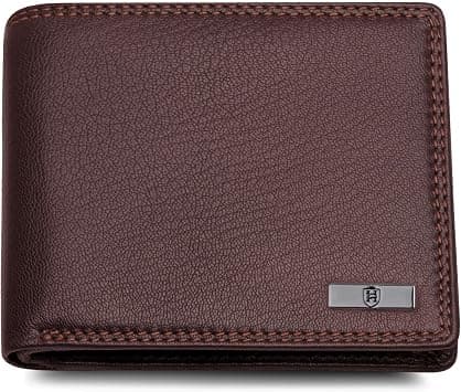 Hornbull Men's Stella Genuine Leather RFID Blocking Wallet (Brown) - Best Deal Finder