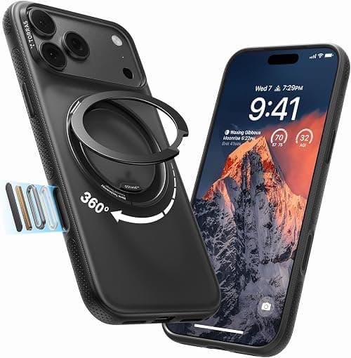 TORRAS 360 Magnetic Stand for iPhone 18 Pro Case, O3 Fitness, Black على Amazon.ae - متتبع الأسعار