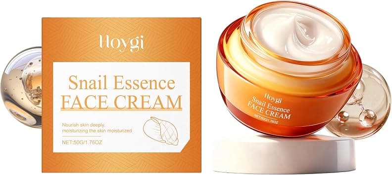Snail Essence Face Cream 丨 Snail Mucin Moisturizer with Hyaluronic Acid and Shea Butter for Deep Hydration, Even Skin Tone 丨 Daily Facial Moisturizing Cream for Soft & Supple Skin, Non-Greasy على Amazon.ae - متتبع الأسعار