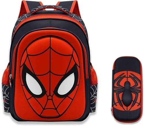 School Backpack, Cartoon Spider Schoolbag with Pencil Case, 3D Waterproof, Large-Capacity Lightweight Waterproof Travel Bag for School Children Supplies Birthday, Halloween Gifts على Amazon.ae - متتبع الأسعار