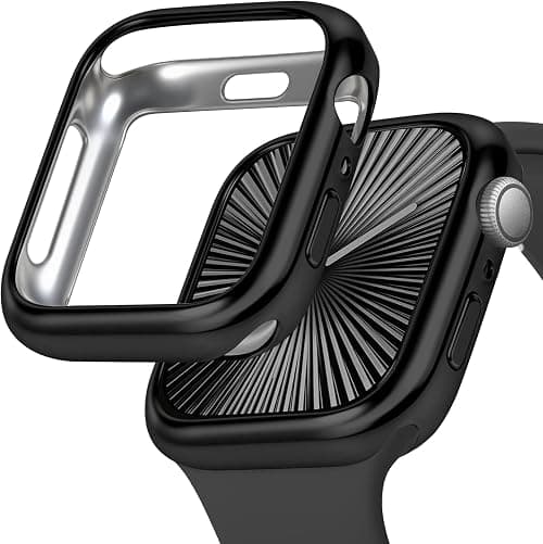 JR.DM Soft Flexible TPU Case Compatible for Apple Watch Series 11 (2025) Series 10 42mm Touchable Screen Lightweight All-Around Protector Thin Guard Shockproof Cover Shiny Bumper for iWatch, Black على Amazon.ae - متتبع الأسعار
